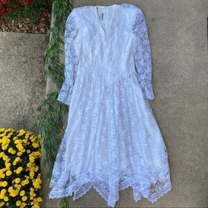 Gunne Sax Vintage White Lace Dress